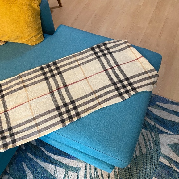 Burberry Check Wool Silk Scarf - Picture 2 of 3